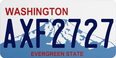 WA license plate AXF2727