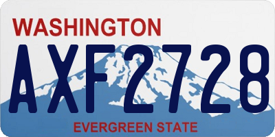 WA license plate AXF2728
