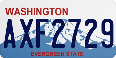 WA license plate AXF2729