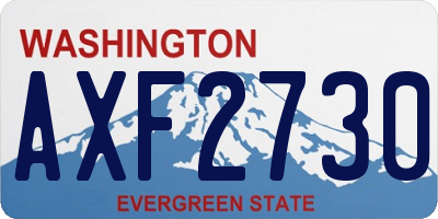 WA license plate AXF2730