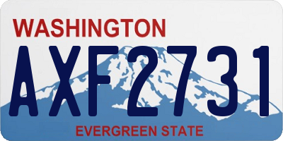 WA license plate AXF2731