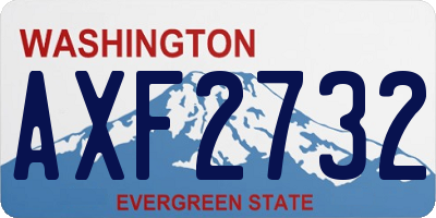 WA license plate AXF2732