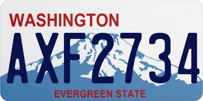 WA license plate AXF2734