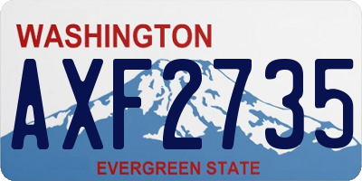 WA license plate AXF2735