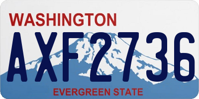 WA license plate AXF2736