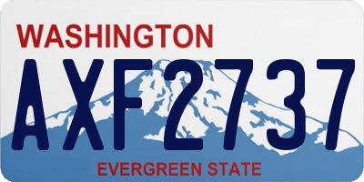 WA license plate AXF2737