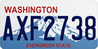 WA license plate AXF2738