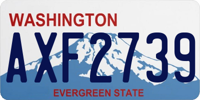 WA license plate AXF2739