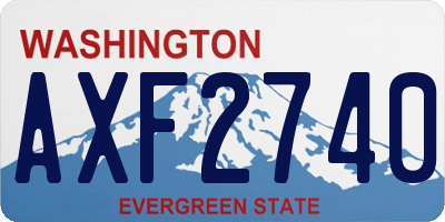 WA license plate AXF2740