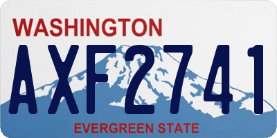 WA license plate AXF2741