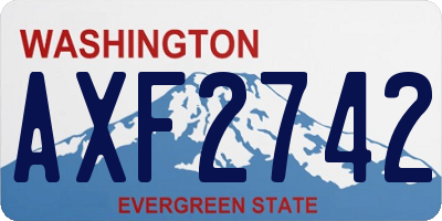 WA license plate AXF2742