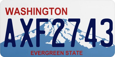 WA license plate AXF2743