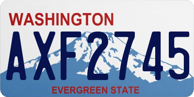 WA license plate AXF2745