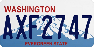 WA license plate AXF2747