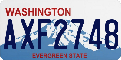 WA license plate AXF2748