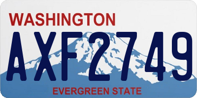 WA license plate AXF2749