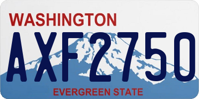 WA license plate AXF2750