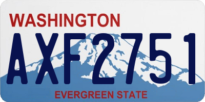 WA license plate AXF2751