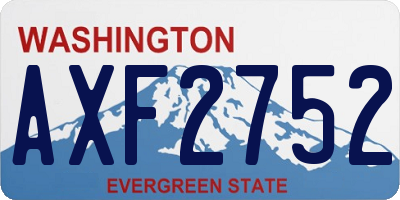 WA license plate AXF2752