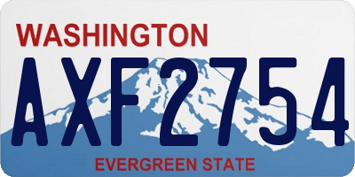 WA license plate AXF2754
