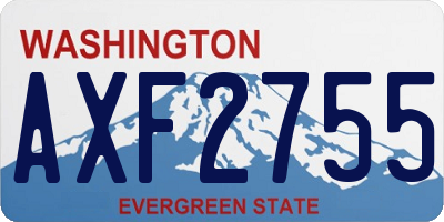 WA license plate AXF2755