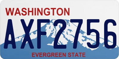 WA license plate AXF2756