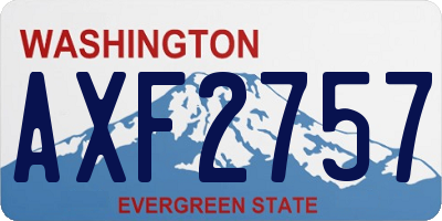 WA license plate AXF2757