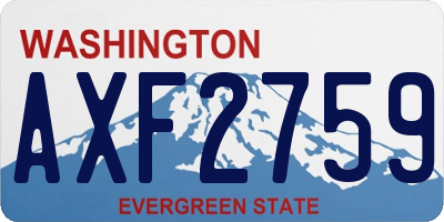 WA license plate AXF2759