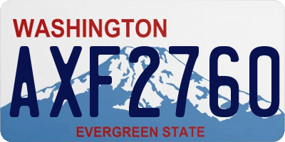 WA license plate AXF2760