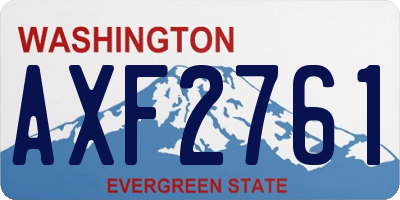 WA license plate AXF2761