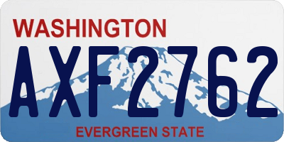 WA license plate AXF2762