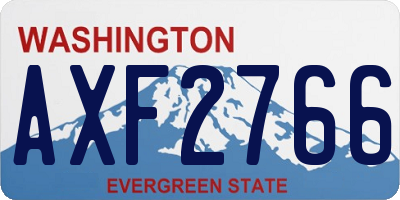 WA license plate AXF2766