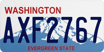 WA license plate AXF2767