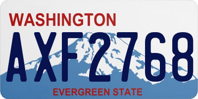 WA license plate AXF2768