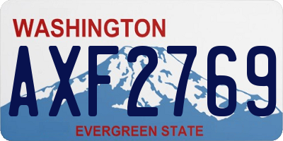 WA license plate AXF2769