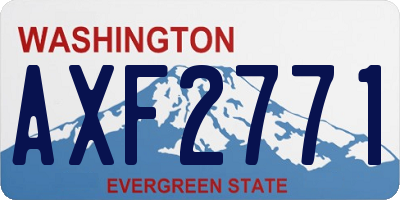 WA license plate AXF2771