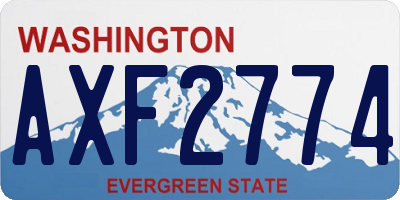 WA license plate AXF2774