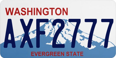 WA license plate AXF2777