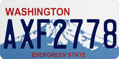 WA license plate AXF2778
