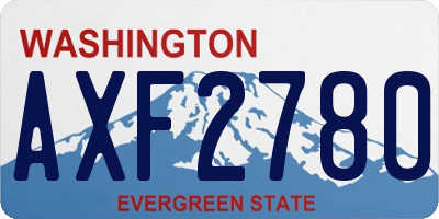 WA license plate AXF2780