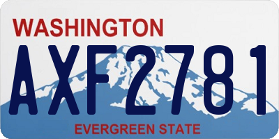 WA license plate AXF2781