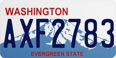 WA license plate AXF2783
