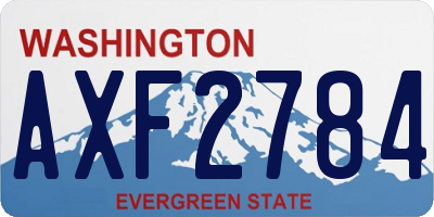 WA license plate AXF2784