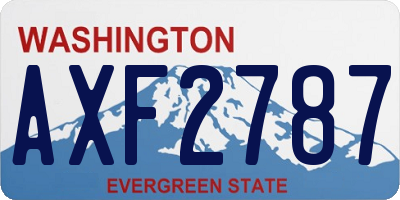 WA license plate AXF2787