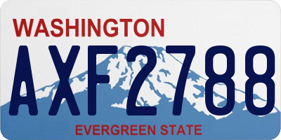 WA license plate AXF2788