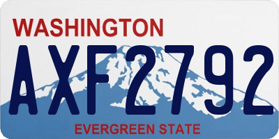 WA license plate AXF2792