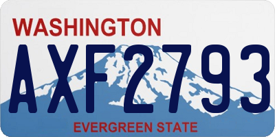 WA license plate AXF2793
