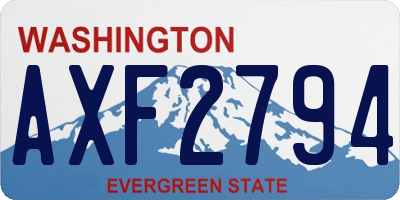 WA license plate AXF2794