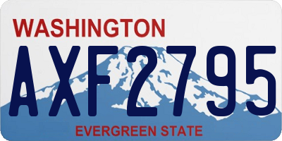 WA license plate AXF2795