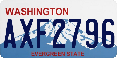 WA license plate AXF2796
